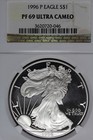 1996 NGC PF69 ULTRA CAMEO AMERICAN SILVER EAGLE #B51817 — photo 1