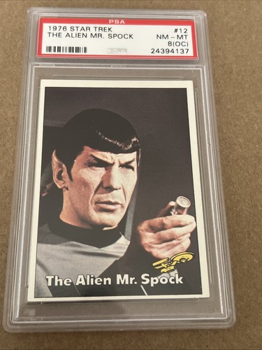 1976 Topps Star Trek #12 The Alien Mr. Spock Leonard Nimoy Graded PSA 8 OC NM-MT - Picture 2 of 3