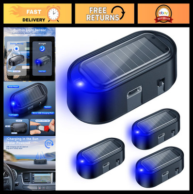 4PCS Solar Power Dummy Car Alarm LED Flashing Security Light - Anti-Theft Safety