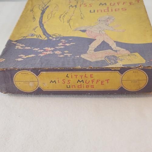Antike Little Miss Muffet Unterwäsche Kleiderkiste Lithographie Mädchen & Spinne Grafik - Bild 6 von 14