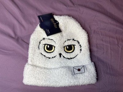 Hedwig Harry Potter Beanie White Fuzzy Winter Hat Cap Wizard Warner Bros