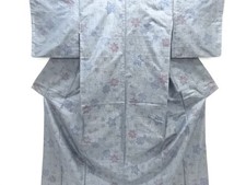 7623435: JAPANESE KIMONO / SILK / DORO OSHIMA TSUMUGI / WOVEN WAVY STRIPE FLOW