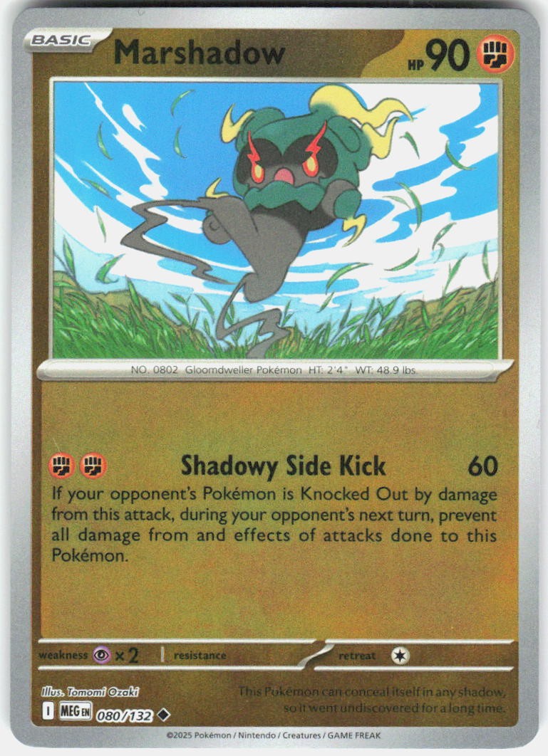 Marshadow Reverse Holo Uncommon ME01: Mega Evolution 080/132 NM