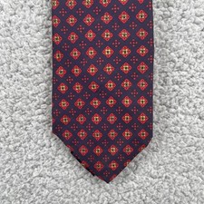 Brooks Brothers Makers Silk NecktieMens Tie Blue Geometric Print Vintage