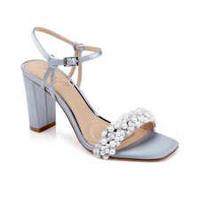 Women's Jewel Badgley Mischka Peoria Square Toe Evening Sandals Mist Satin