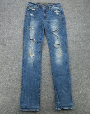 American Eagle Jeans Mens 30x34 Blue Extreme Flex Distressed Ripped Stretch