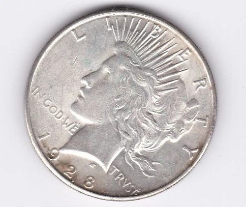 1928 S PEACE SILVER DOLLAR - BU GRADE GENUINE U.S. MINT RARE KEY COIN