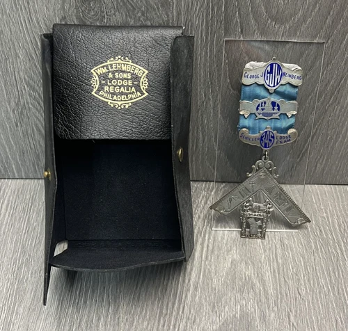 Vintage Sterling Masonic Past Master Jewel Schiller Lodge 345 Wm Lehmberg F&AM