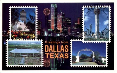 Dallas Texas TX ~ skyline Cowboys Stadium Reunion Tower geodesic dome