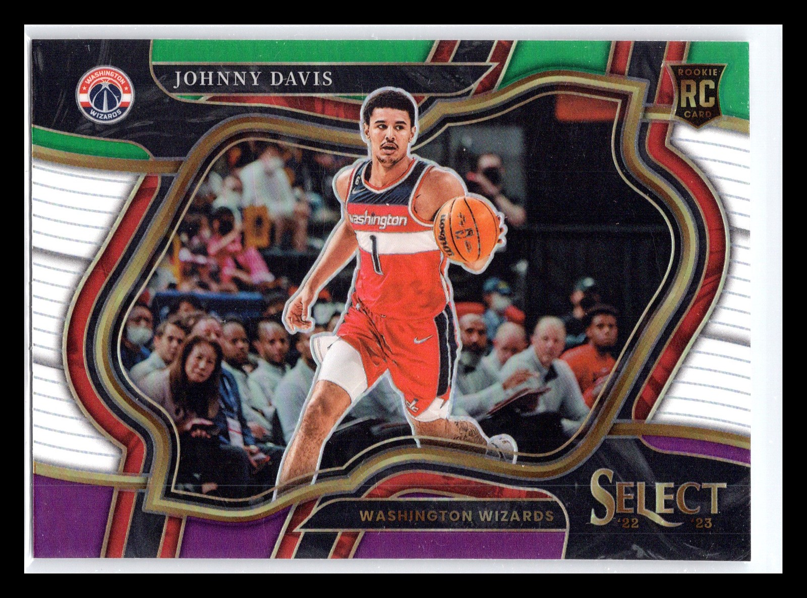 2022-23 Panini Select #300 Johnny Davis Green White Purple Prizms Wizards