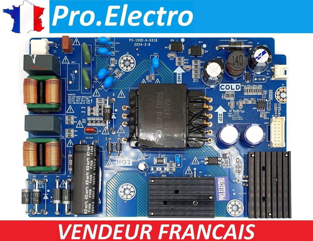 Réparer écran CHIQ CH43242FRV alimentation PS-100D-A-0318 Z2A42FA en panne
