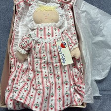 Eden Lanz Of Salzburg Plush Red Striped Flannel Stuffed Doll  Nightgown M