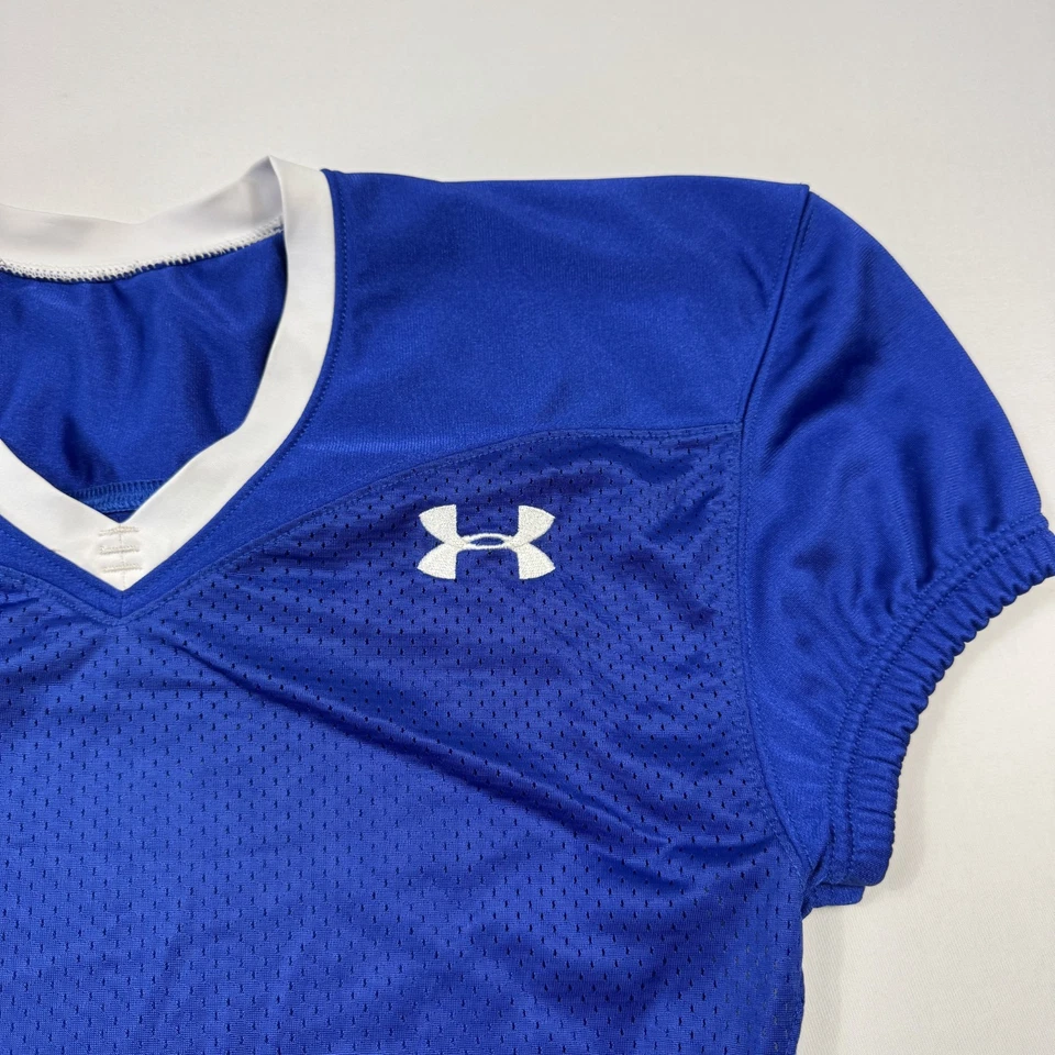 Under Armour Football Jersey Nylon Elastane Blue Youth Boys Large - Image 3 of 4