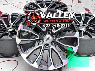 22'' INCH RIMS WHEELS DARK GRAY W MACHINED FACE GMC/CHEVY TRUCKS CADILLAC 6X139MM