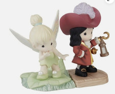 Precious Moments Disney TInkerbell & Captain Hook 2pc Set Peter Pan