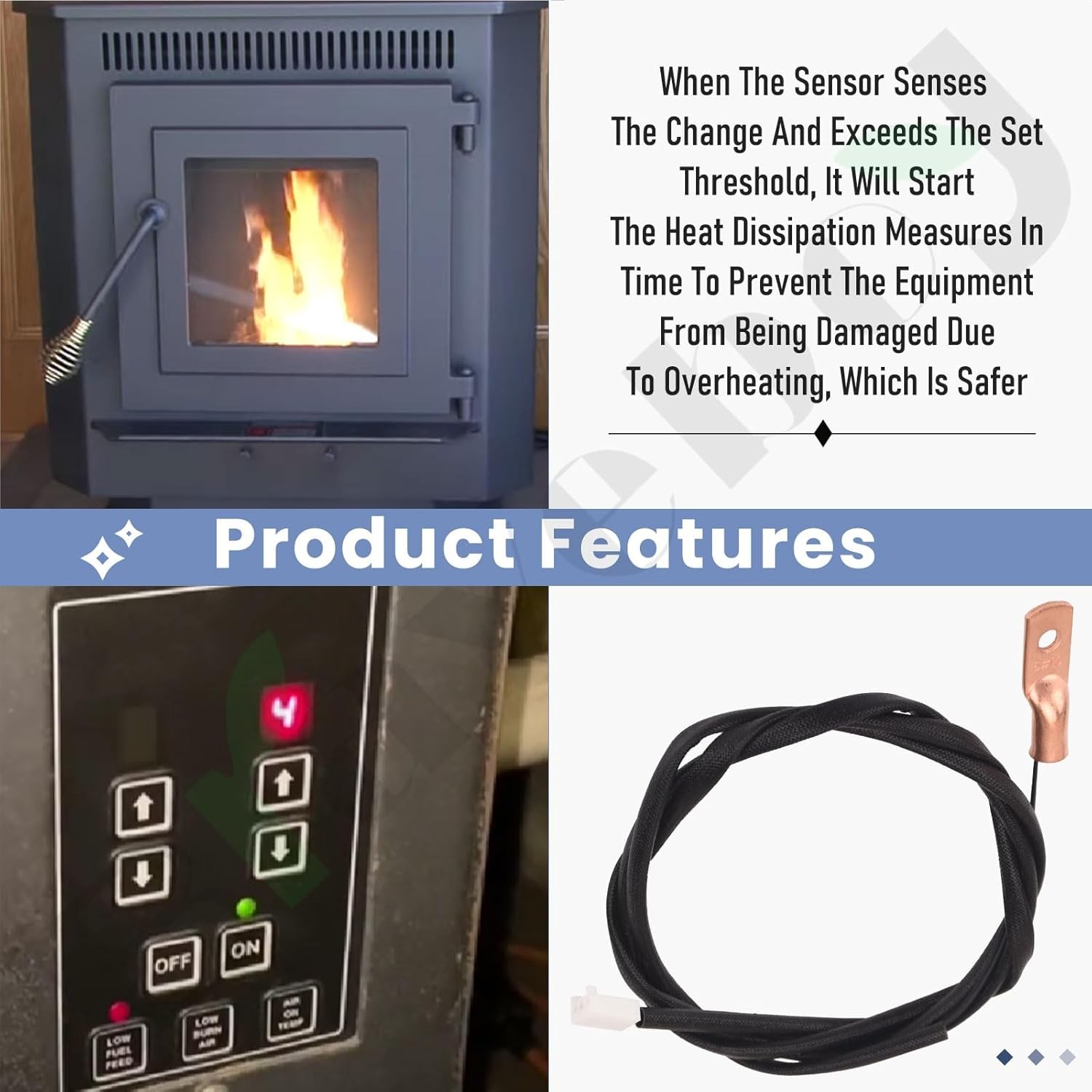 REPLACEMENT CONTROL BOARD HEAT SENSOR FOR EN-GLANDER STOVE 10-CDV 10-CDP  W