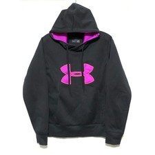 Under Armour Hoodie Womens S Cold Gear Black Hot Pink Athleisure Sporty Comfy