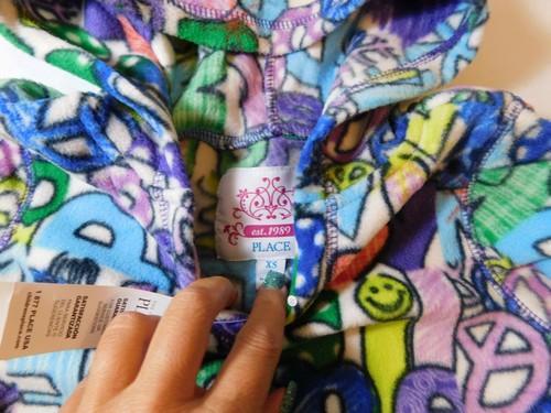 The Children's Place Girls Long Sleeve Fleece Hoodie Purple Multi Size Variation - Picture 4 of 4