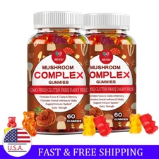 Mushroom Extract Complex Gummies Lions Mane Chaga Reishi Focus Memory Immunity