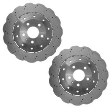 SHW Performance Pair Set 2 Rear Drilled Wavy 356mm Disc Brake Rotors For Audi R8