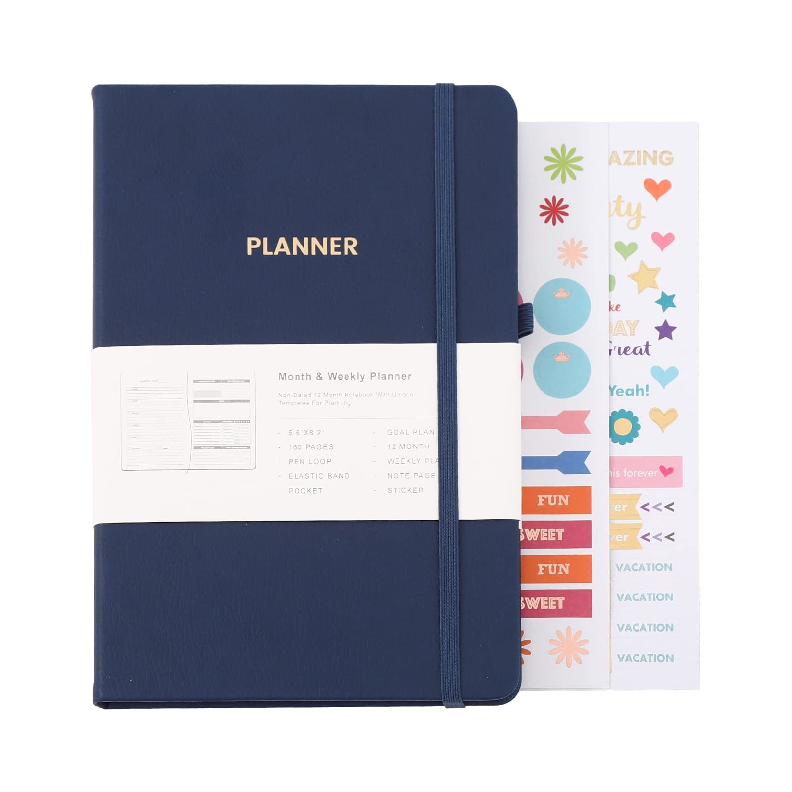 wisefine Undated Academic Weekly Monthly Planner for 2024 2025 5.6