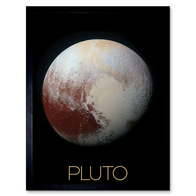 NASA Our Solar System Pluto New Horizons Enhanced Colour Image Framed 12x16'' Art