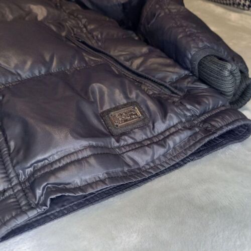 DIESEL Black Down Jacket XL Size Teflon Nylon Feather Navy Black Color - Picture 3 of 11