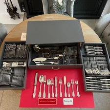 Christofle Cluny 139-Piece Cutlery Set Very Good Condition Silver-Plated New Box