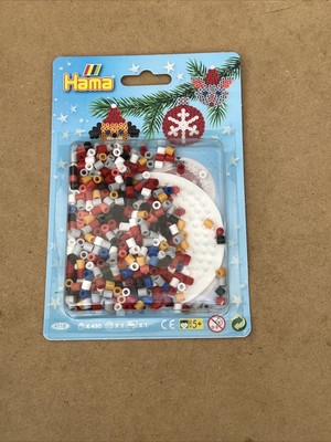 Hama Weihnachtsblister Perlen Packung mit 450 Perlen und 1 kleinem runden Klebebrett 4118