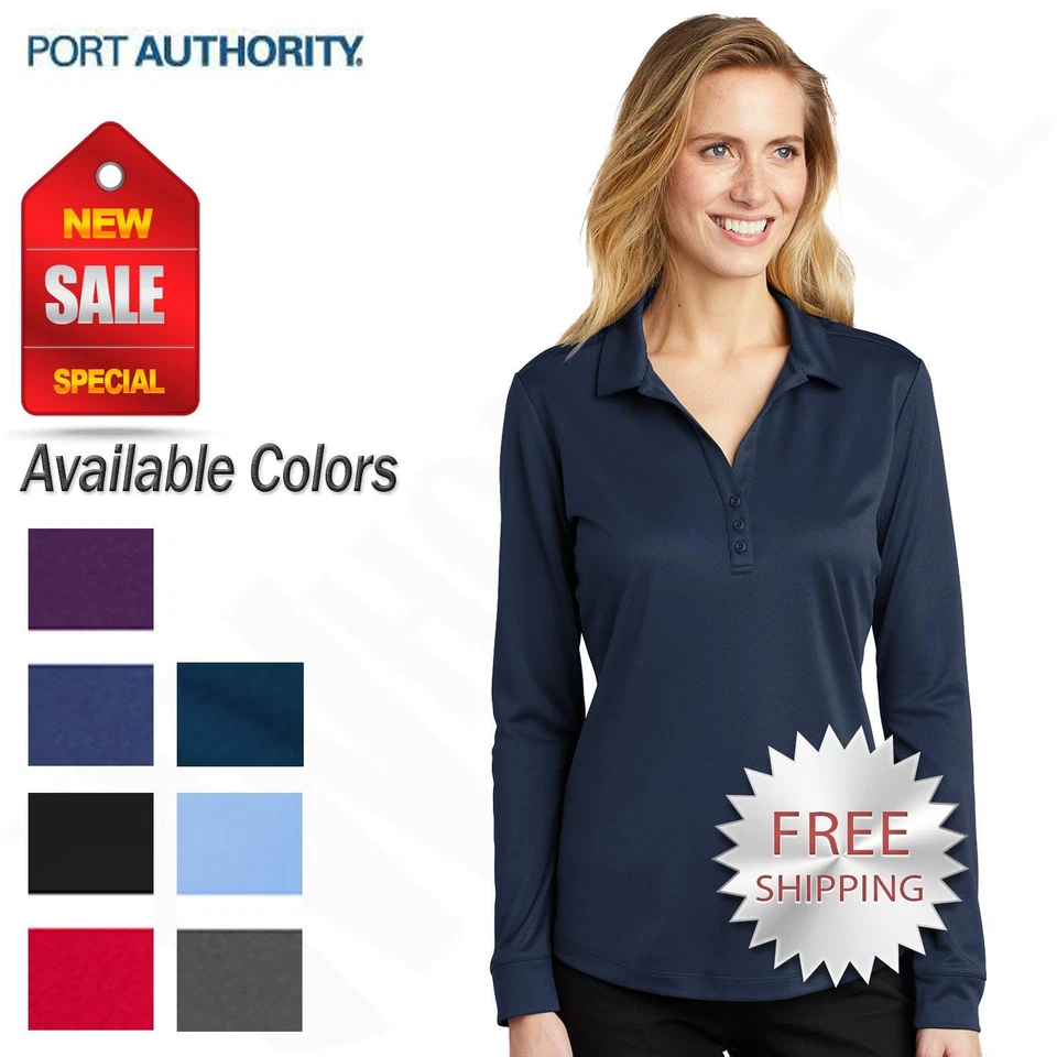 Port Authority Womens Dri-Fit SIlk Touch Performance Long Sleeve Polo L540LS