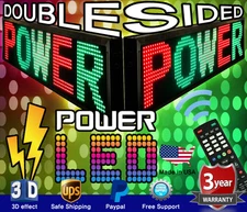 3 COLOR DOUBLE-SIDED LED SIGN 19" x 52" RGY PROGRAMMABLE SCROLLING MESSAGE BOARD