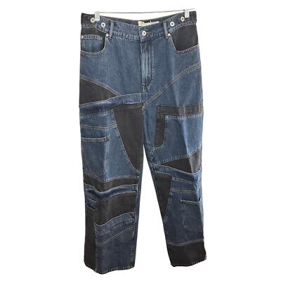 NEW Feng Chen Wang Men's Deconstructed Denim Pants Black NEW Feng Chen Wang Men's Deconstructed Denim Pants Black