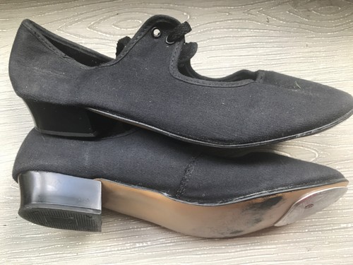 Unisex Black Roch Valley canvas Tap Shoes size 5 Toe taps - Picture 4 of 5