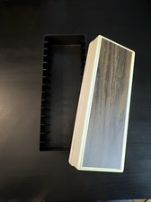 15 Capacity Music Cassette Tape Case Plastic Retro Wood Grain White