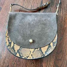 Theory Women's Crossbody Bag With Leather And Snakeskin 