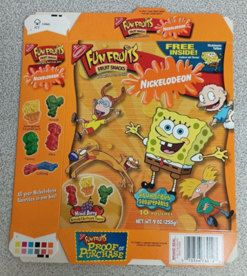 2001 VINTAGE NABISCO NICKELODEON RUGRATS FUN FRUIT SNACKS BOX