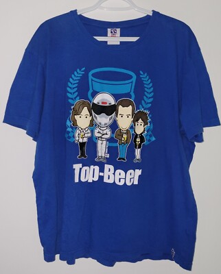 Tiny Idols Top Beer Top Gear Shirt Men's Size XL Extra Large The Stig Blue