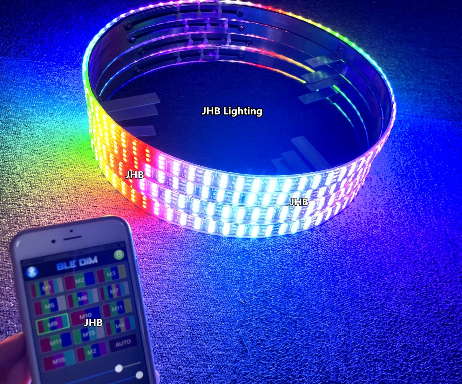 JHB 4x 17.5" TRIPLE ROW Dream CHASING Flow Multi-function LED Wheel Lights Set