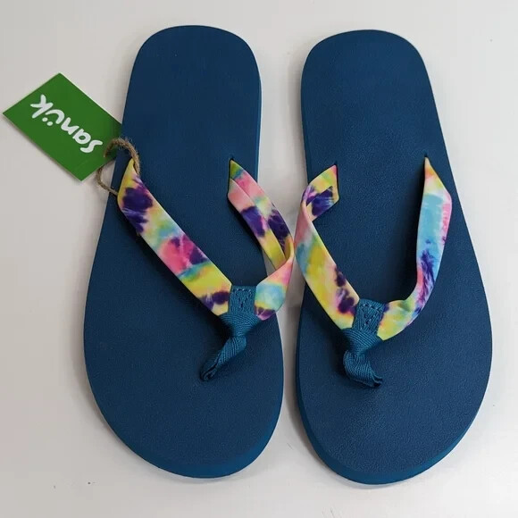 NWT Sanuk Ashland Tie Dye Sandals Size 6-7