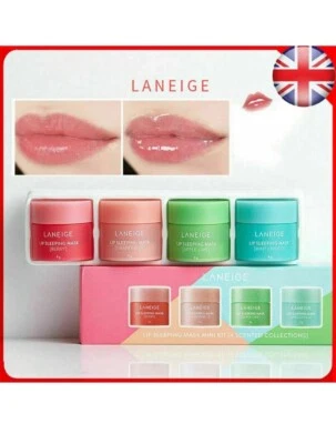 4pcs Laneige Lip Sleeping Mask Mini Kit Set Night Care Set Water Lip Mask 8g