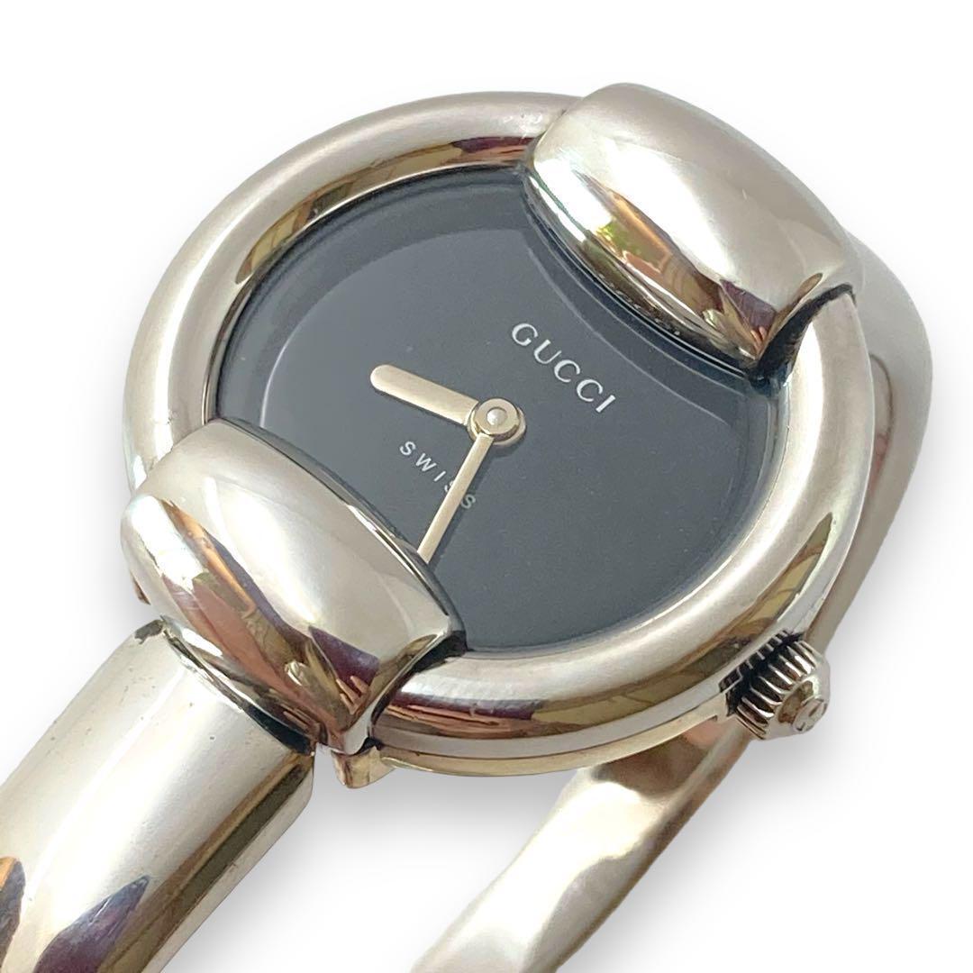 GUCCI Vintage Silver all 手巻き式で VINTAGE Gucci Black and Silver Watch Working From Japan | eBay
