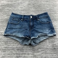 Bullhead Jean Shorts Size 26 Womens Low Rise Short Medium Wash Blue Denim