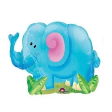 Elephant Birthday Baby Foil Balloon Blue Zoo Animal Party Bag Fillers #14312