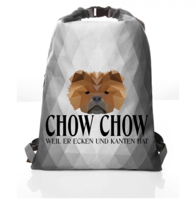 Polygon Beutel CHOW-CHOW Siviwonder Geometrisch Turnbeutel Rucksack Hundemotiv