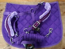 HKM Shetty Schabracke für Shettysattel Holzpferd oder 3tlg m. Halfter und Strick