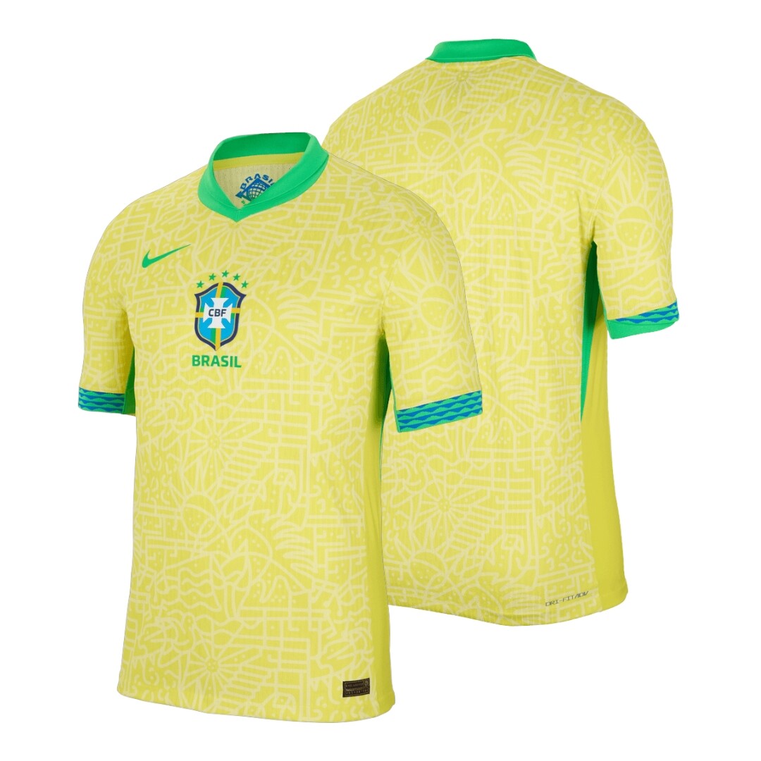 Men's Brazil Home Maglia Jersey Soccer Player Issue Spec P2R 2024