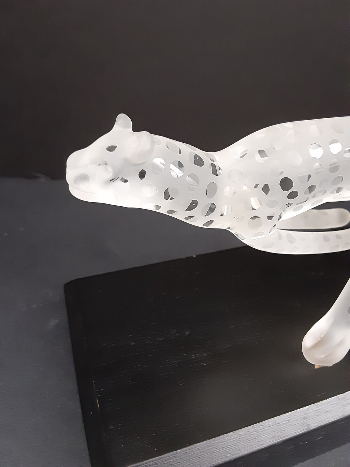 Vintage 1998 MILON TOWNSEND ART GLASS Sculpture Running Cheetah