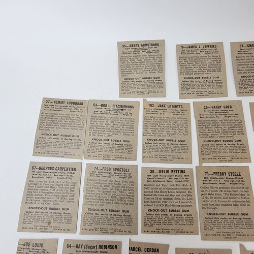 1948 Leaf Boxing Lot Of (43) Cards Sugar Ray Robinson Joe Louis Dempsey Sullivan - Bild 15 von 23