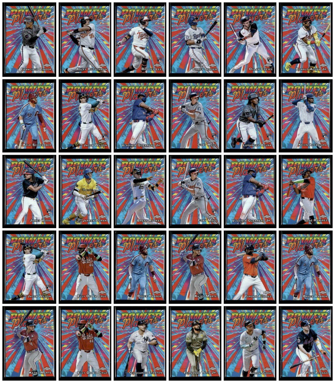 James Wood Jacob Wilson Dylan Crews 2025 Topps Chrome Power Players 30 Cards