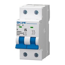 Live Electrical B6 B10 B16 B20 B32 B40 B50 B63 6KA Double Pole MCB's Type B CA